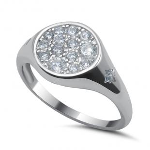 Серебряное кольцо<br> 012231427A, куб.цирконий