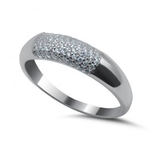 Серебряное кольцо<br> 012231442A, куб.цирконий