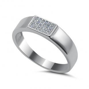 Серебряное кольцо<br> 012231453A, куб.цирконий