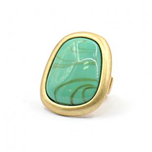 Кольцо<br> 012351133GP, бирюза и.