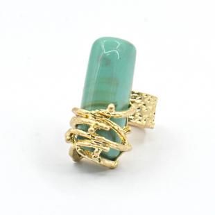 Кольцо<br> 012351134GP, бирюза и.