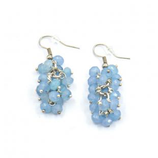 Серьги<br> 021361271N, аквамарин