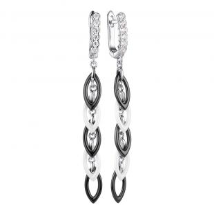 Серьги<br> 0220911072AB, керамика, куб.цирконий