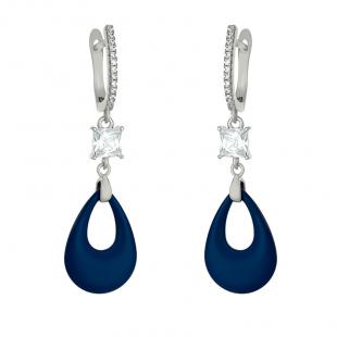 Серьги<br> 0220911078C-M, керамика матовая, куб.цирконий