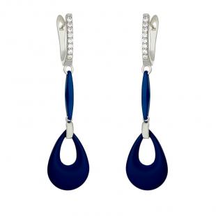 Серьги<br> 0220911108C-M, керамика матовая, куб.цирконий