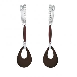 Серьги<br> 0220911108P-M, керамика матовая, куб.цирконий