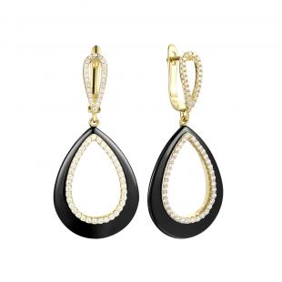 Серьги<br> 0220911134GP-B, керамика, куб.цирконий