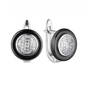 Серьги<br> 0220911145AB, керамика, куб.цирконий