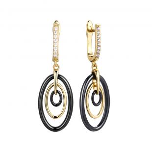 Серьги<br> 0220911156GP-B, керамика, куб.цирконий