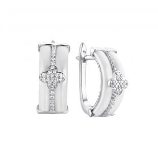 Серьги<br> 0220911245A, керамика, куб.цирконий