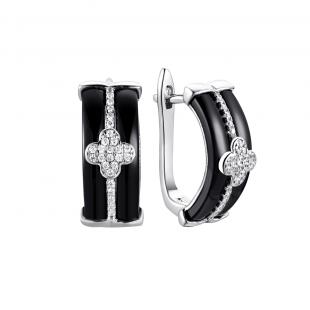 Серьги<br> 0220911245AB, керамика, куб.цирконий