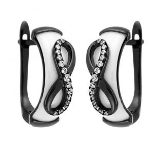 Серьги<br> 0220911246A-B, керамика, куб.цирконий