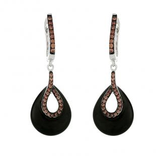 Серьги<br> 0220911255BA-P, керамика матовая, куб.цирконий