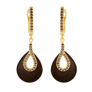 Серьги<br> 0220911255GP-P-M, керамика матовая, куб.цирконий