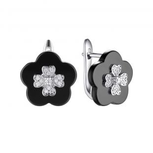 Серьги<br> 0220911297AB, керамика, куб.цирконий