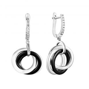 Серьги<br> 0220911301AB, керамика, куб.цирконий