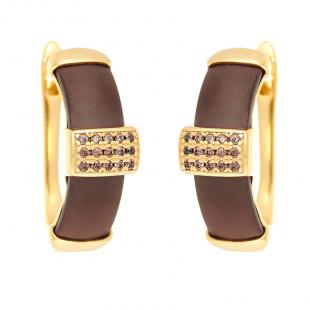 Серьги<br> 0220911363GP-P-M, керамика матовая, куб.цирконий