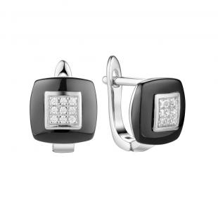 Серьги<br> 0220911374AB, керамика, куб.цирконий