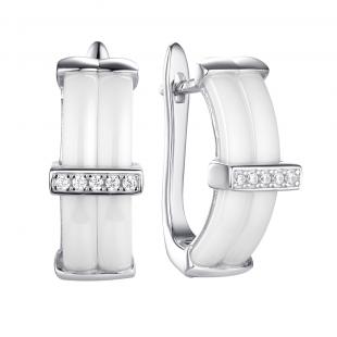 Серьги<br> 0220911375A, керамика, куб.цирконий
