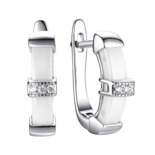 Серьги<br> 0220911520A, керамика, куб.цирконий