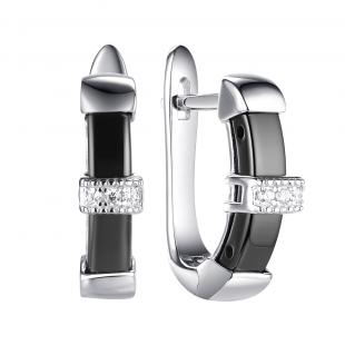 Серьги<br> 0220911520B, куб.цирконий, керамика