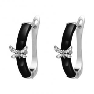 Серьги<br> 0220911535B, куб.цирконий, керамика