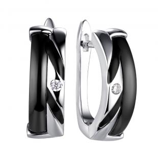 Серьги<br> 0220911701B, керамика, куб.цирконий, эмаль