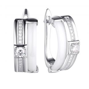 Серьги<br> 0220911702A, керамика, куб.цирконий