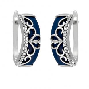 Серьги<br> 0220911722C-M, керамика матовая, куб.цирконий