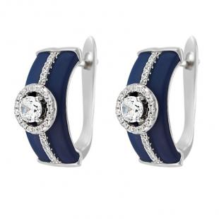Серьги<br> 0220911728C-M, керамика матовая, куб.цирконий