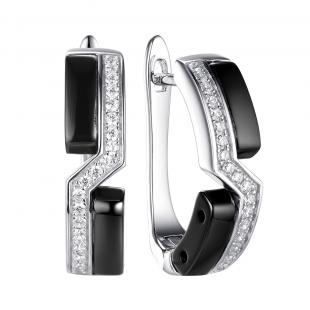 Серьги<br> 0220911732AB, керамика, куб.цирконий