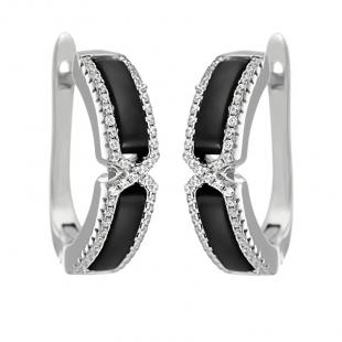 Серьги<br> 0220911733B-M, керамика матовая, куб.цирконий