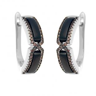 Серьги<br> 0220911733BA-P, керамика матовая, куб.цирконий