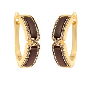 Серьги<br> 0220911733GP-P-M, керамика матовая, куб.цирконий