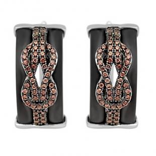 Серьги<br> 0220911736BA-P, керамика матовая, куб.цирконий