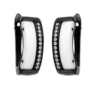 Серьги<br> 0220911744A-B, керамика, куб.цирконий