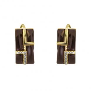 Серьги<br> 0220911745GP-P, керамика, куб.цирконий