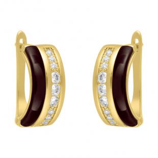 Серьги<br> 0220911771GP-P, керамика, куб.цирконий