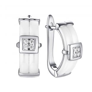 Серьги<br> 0220911773A, керамика, куб.цирконий