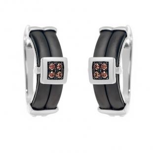 Серьги<br> 0220911773BA-P, керамика матовая, куб.цирконий