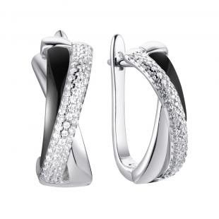 Серьги<br> 0220911774AB, керамика, куб.цирконий