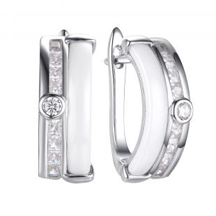 Серьги<br> 0220911781A, керамика, куб.цирконий