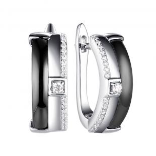 Серьги<br> 0220911790AB, керамика, куб.цирконий
