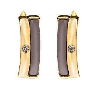 Серьги<br> 0220911793GP-P, керамика, куб.цирконий