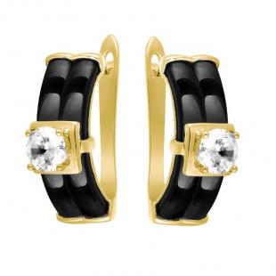 Серьги<br> 0220911818GP-P, керамика, куб.цирконий