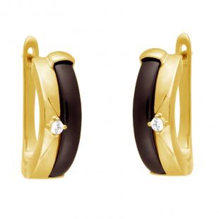 Серьги<br> 0220911930GP, керамика, куб.цирконий