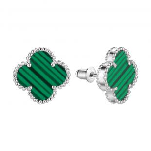 Серьги<br> 0220912090E, малахит и.