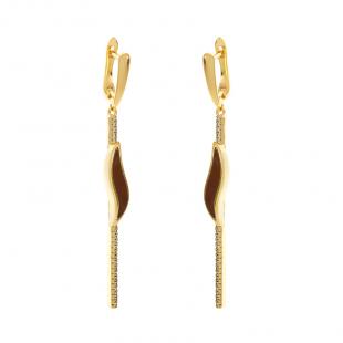 Серьги<br> 0220912121GP-P, керамика, куб.цирконий