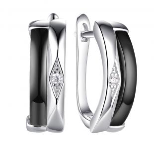 Серьги<br> 0220912148AB, керамика, куб.цирконий