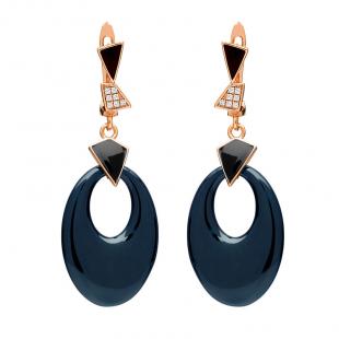 Серьги<br> 0220912227PGP-C, куб.цирконий, керамика, эмаль